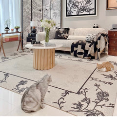 Classic Nordic-Style 3D Wilton Woven Carpet(Blooming Flowers)