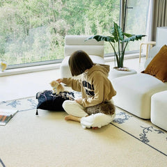 Classic Nordic-Style 3D Wilton Woven Carpet(Blooming Flowers)