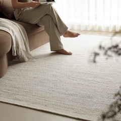Handwoven Carpet Crafted Only from Natural Materials — A High-Quality Piece Made to Last(Rock)