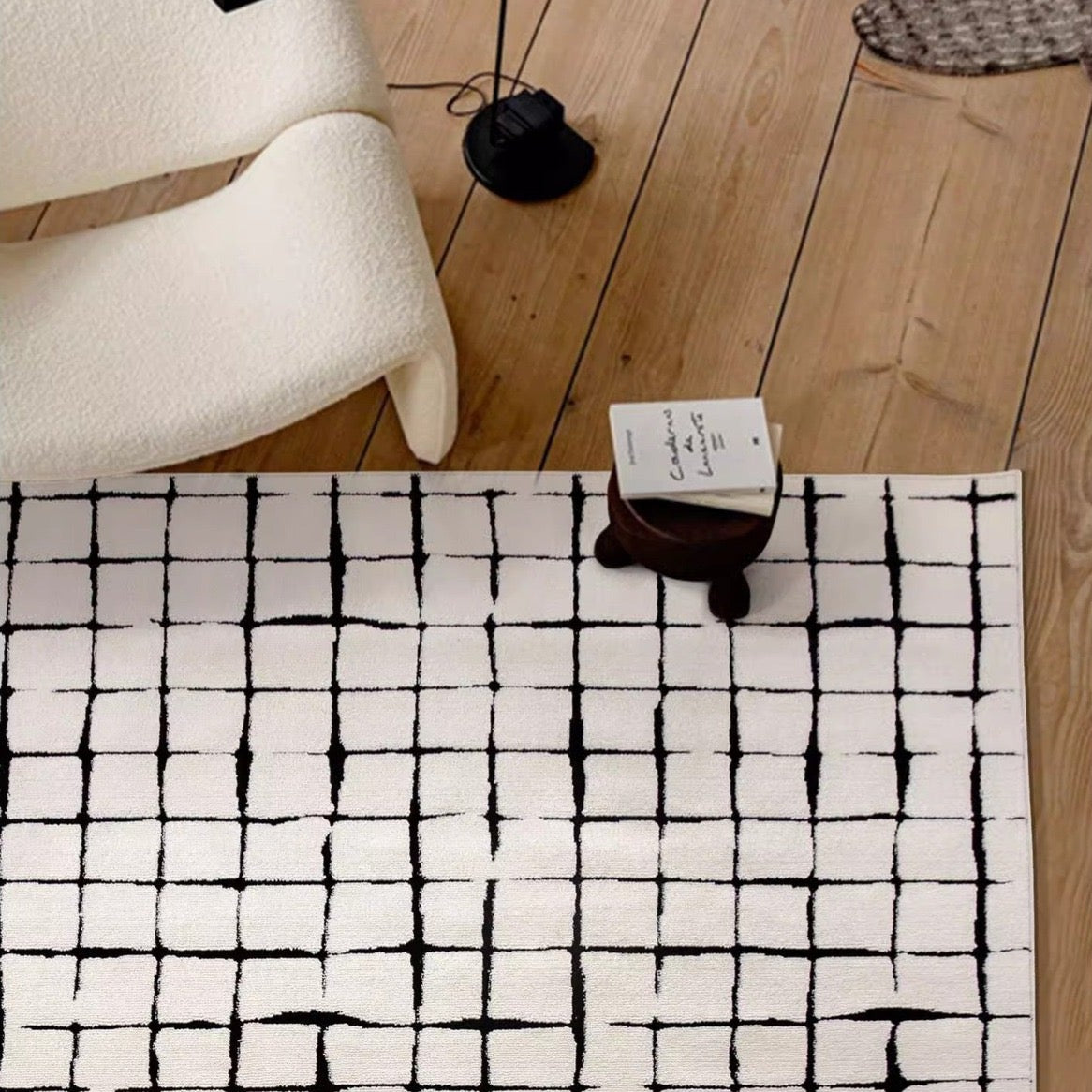 Outstanding Water Resistance! Premium Nordic-Style Waterproof Rug（Checkered）