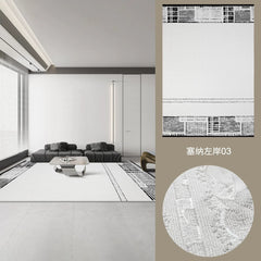 Outstanding Water Resistance! Premium Nordic-Style Waterproof Rug（Seine River）