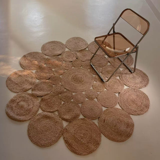 Natural Jute Rug – Summer-Friendly（Bouquet）