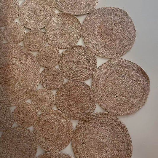 Natural Jute Rug – Summer-Friendly（Bouquet）