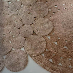 Natural Jute Rug – Summer-Friendly（Bouquet）